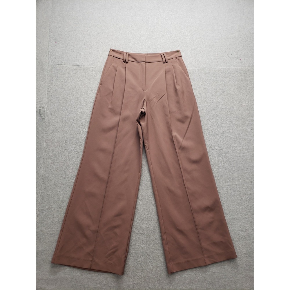 1 State Women Dress Pant 6 Dusty Peach Wide Leg Pleated Front High‎ Waist Formal